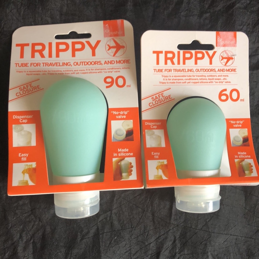 Set of 2 Trippy Silicone No Drip Cosmetic Travel Squeeze Tube: 3 oz & 2 oz BLUE - Picture 9 of 9